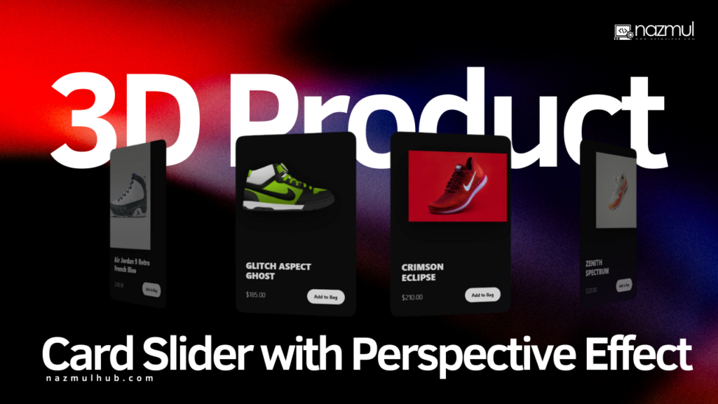 3D Product Card Slider with Perspective Effect